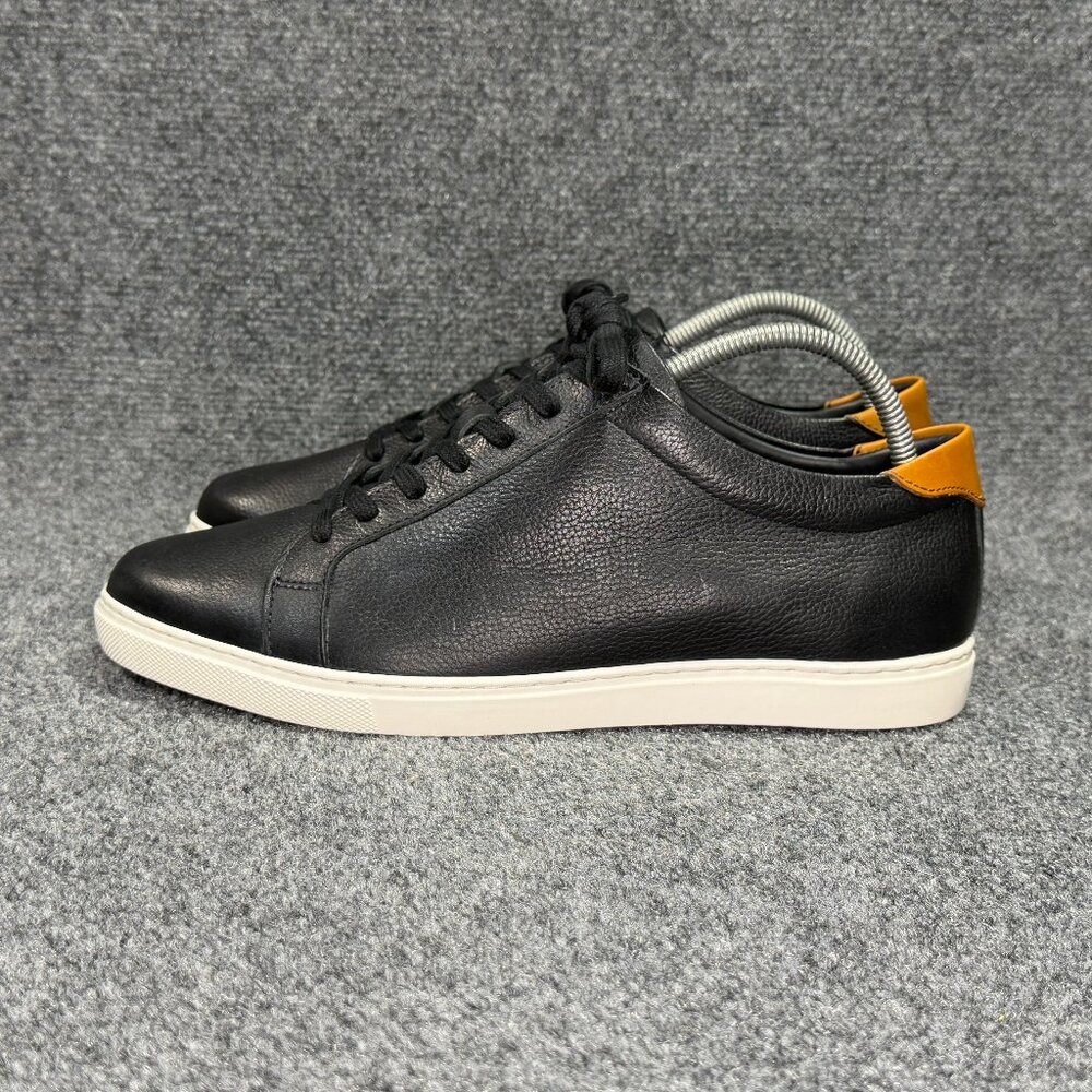 Allen Edmonds Courtside Lace Up Sneakers Mens 9.5 Black Leather Low Classic Shoe - Picture 4 of 13